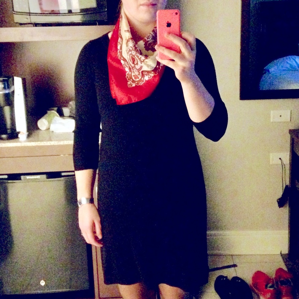 Uniqlo Merino Wool Crew Neck Long Sleeve Mini Sweater Dress